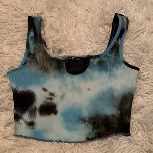 blue tie dye cropped cami | size xs